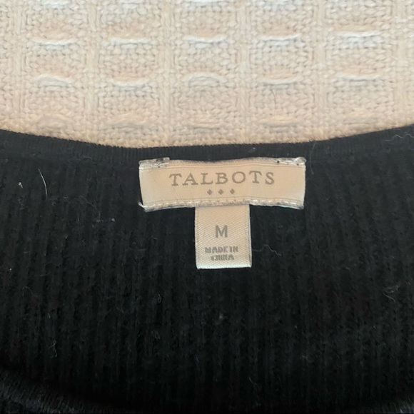 Talbots black ribbed long sweater size Medium - Picture 3 of 5